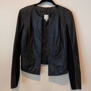 Vintage Halogen Genuine Black Leather Moto Jacket